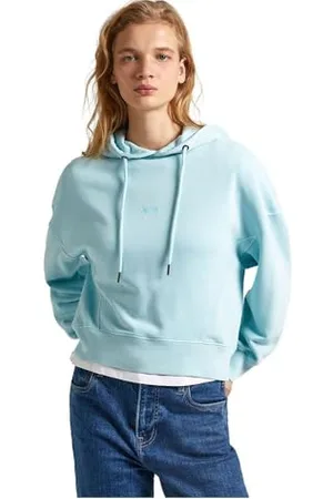 Pepe Jeans Damska bluza z kapturem Lynette, niebieska (Aqua Blue), XL, , XL