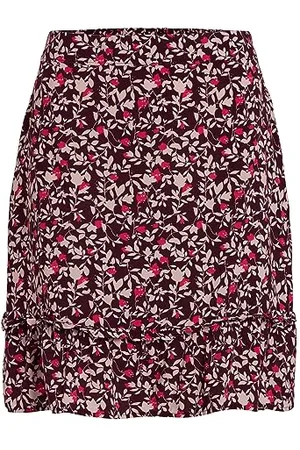 VILA Vicelina APA Hw Short Skirt/Su/Pb mini spódniczka damska, Czerwony burak/Aop: apa, 40