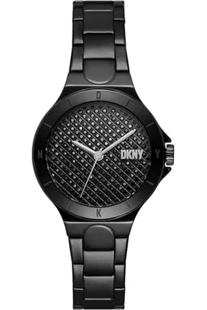 DKNY Chambers zegarek dla kobiet, mechanizm kwarcowy z chronografem, pasek ze stali szlachetnej, skóry lub silikonu, ,34MM