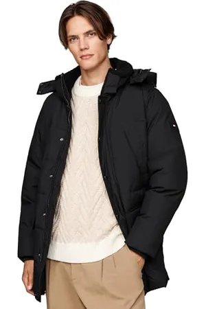 Tommy Hilfiger ROCKIE UTILITY PARKA MW0MW36593, płaszcz puchowy, czarny, L, , L