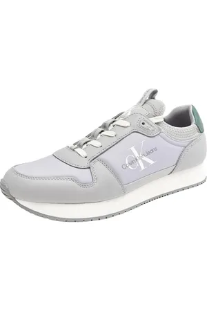 Calvin Klein Jeans Męskie skarpety retro Runner MULTIFUNCT YM0YM01118 trampki, białe (formalny szary/zielony palm), 10 UK, , 42.5 EU