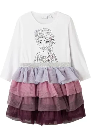 NAME IT Dziewczęca Nmfokanna Frozen Ls Tulle Dress Wdi tiulowa sukienka, , 122