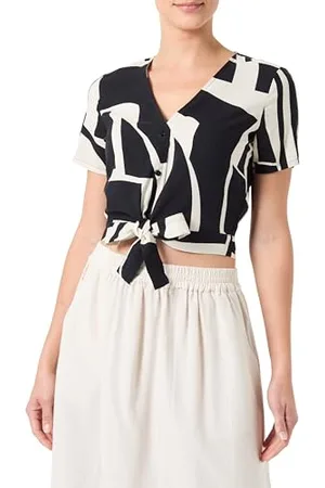 VERO MODA Vmeasy Joy S/S Tie Shirt WVN Ga, , L