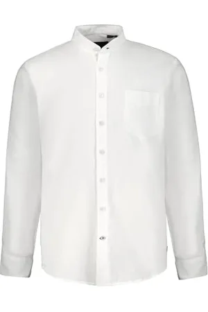 JP 1880 Męski duży rozmiar Menswear L-8XL koszula lniana z długim rękawem, stójka, nowoczesny krój, 790394, , 5XL