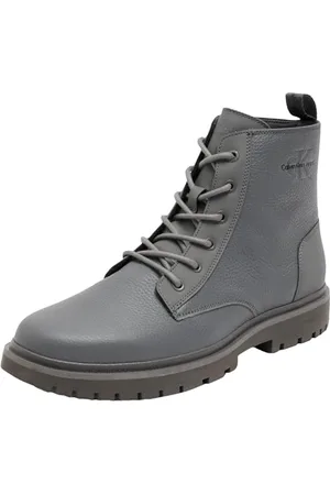 Calvin Klein Męskie sznurowane buty EVA MID LTH YM0YM00751, szare (Charcoal Grey), 8 UK, , 40.5 EU