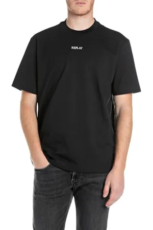 Replay Męski Basic T-shirt okrągły dekolt krótki rękaw, , S