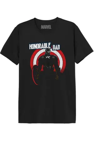 Marvel "Honorable Dad Captain America" MEMARCOTS314 Koszulka męska, czarna, rozmiar 3XL, , 3XL