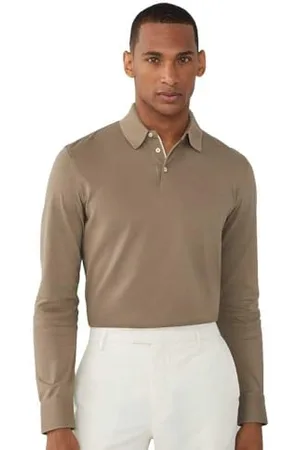 Hackett Męska koszulka polo z fakturą, brązowa (taupe beżowa), XXL, , XXL