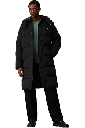 Calvin Klein Jeans Męska parka ESSENTIALS NON DOWN LONG J30J326109, płaszcz, czarny, M, , M