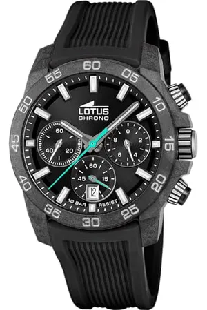 Lotus Zegarek męski 18974/3 Chrono obudowa z włókna węglowego czarny gumowy pasek czarny, , pasek
