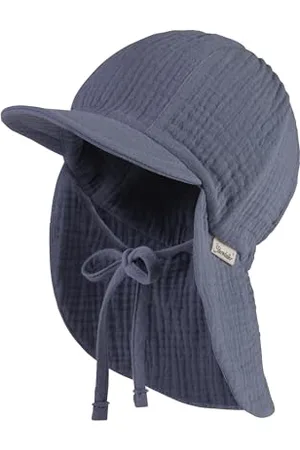 Sterntaler Unisex czapka z daszkiem z ochroną karku, muślin, z tasiemką do wiązania, , 53