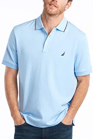 Nautica Męska koszulka polo z krótkim rękawem i podwójnym kołnierzem o klasycznym kroju, Niebieski (Noon Blue), XXL