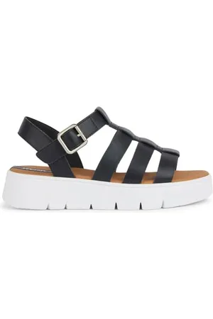 Geox Damskie sandały D DANDRA 40 B Wedge, czarne, rozmiar 37 EU, , 37 eu