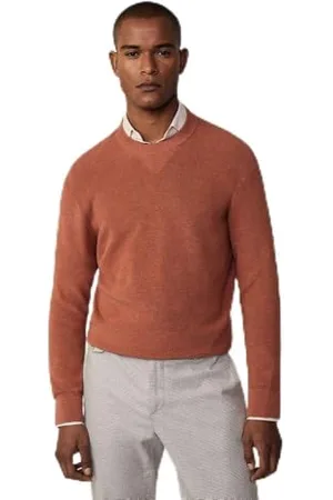 Hackett Męski teksturowany dzianinowy pot, pomarańczowy (bornt orange), M, , M
