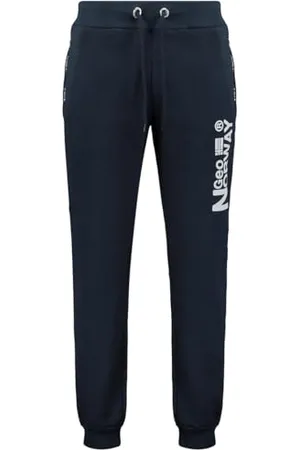 Geographical Norway Moulaga Męskie spodnie dresowe Moulaga Męskie w stylu joggingu - Miękka wygodna odzież sportowa - Męski dres z bawełny - Jesień, Zima, Wiosna, Lato (Navy M), , M