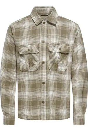 Only & Sons ONSCEDRIC Life Check Overshirt NOOS męska kurtka koszulowa, Fallen Rock, M, , M