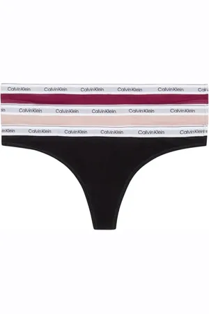 Calvin Klein Damskie opakowanie 3 stringów, nowoczesne logo Tanga, , XXL duże rozmiary