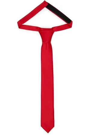 Ladeheid Dziecięcy krawat dla chłopców - Elegancki matowy wygląd, gotowy z elastycznym paskiem, idealny na specjalne okazje - stylowa przypinka, 31 cm x 4 cm TKM