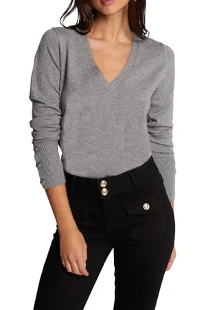 Morgan Sweter z krótkim rękawem V-Neck z długim rękawem, , M