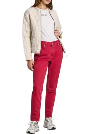 Pepe Jeans Damskie dżinsy zwężane Hw Pl204591, dżinsy, czerwone, 28W/30L, , 28W / 30L