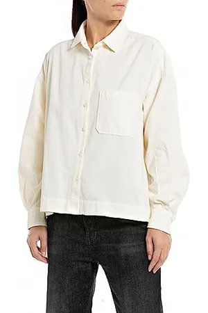 Replay Damska bluzka sztruksowa Comfort Fit, , S