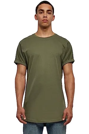 Urban classics Męski T-Shirt Long Shaped Turnup Tee, luźny T-shirt dla mężczyzn, długi krój, dostępny w wielu kolorach, rozmiary XS-5XL, , XXL