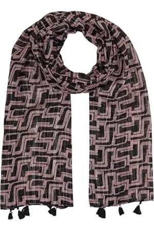 TOM TAILOR Damski szalik 1039554, 33990 czarny fioletowy abstrakcyjny design, jeden rozmiar, , jeden rozmiar
