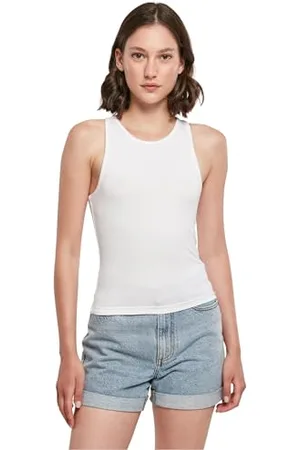 Build Your Brand Damski top damski Racer Back Top White M, , M