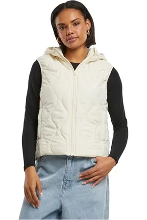 Urban classics Damska kamizelka damska Super Light Puffer Vest, lekka pikowana kamizelka z kapturem dla kobiet, krój slim fit, , XXL