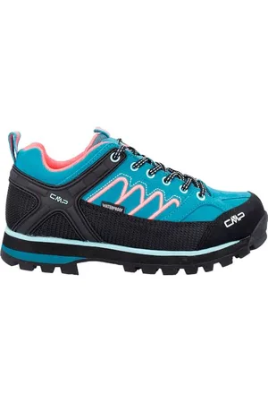 CMP Moon Low Wmn Trekking Shoe WP, Walking Damski, Teal-Red Fluo, 37 EU, , 37 EU