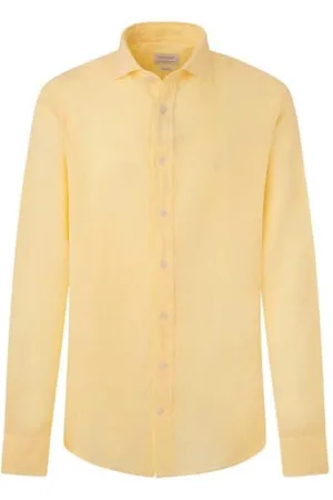 Hackett Hackett Garment Dye Linen Long Sleeve Shirt 2XL