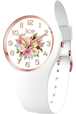 Ice-Watch ICE flower White bouquet - damski zegarek z silikonowym paskiem - 021742 (Medium)