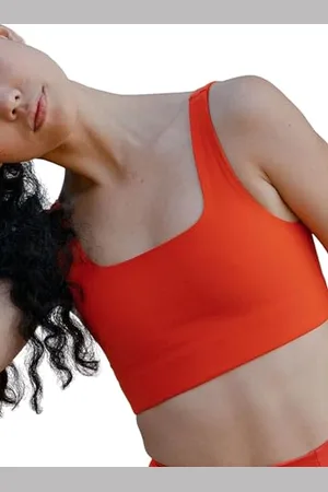 GIRLFRIEND COLLECTIVE Tommy Sports Bra, Women’s Sports Bra Cropped, Square Neck, Without padding and underwire, Perfect for Boxing, Running, Training, Sizes XXS-6XL