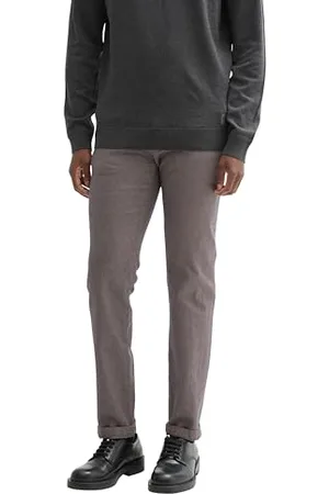 TOM TAILOR Męskie spodnie chinosy slim fit ze stretchu piqué z paskiem, , 34W / 34L
