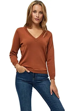 Minus Damski sweter z dzianiny Milla 3/4, piasek pustynny, XL