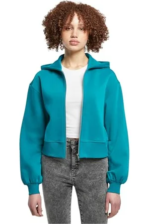 Urban classics Damska bluza z krótkim zamkiem błyskawicznym, , XXL