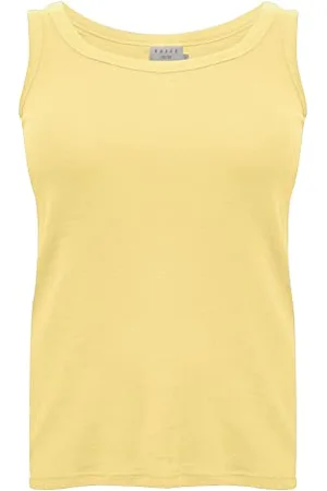 Kaffe Plus Size Damski Tank Top Jersey bez rękawów Okrągły dekolt, , S/du?y rozmiar