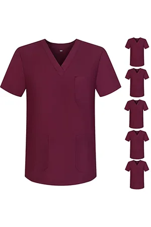 MISEMIYA Pakiet 6 sztuk - Unisex medyczna medyczna pielęgniarka jednolite opieki zdrowotnej, , L