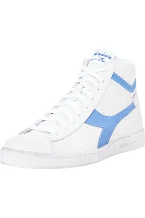 Diadora Game L High Waxed Suede Pop, Trampki Unisex-Dorosły, White/Blue Bleached Denim, 36 EU, , 36 EU