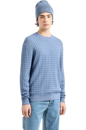 Armani Exchange Męski sweter z wełny z siatką, , L