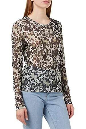 Noisy May Damska koszulka z długim rękawem Nmjudith L/S Mesh Top Bg Noos, , XS