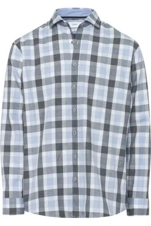 Brax Męska koszula w stylu Harold C Light Flanell Check w kratkę, , XS