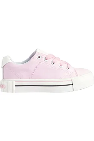 Kappa Chłopcy, uniseks dzieci Tudy Spitze, płócienne sneakersy, różowy/biały, rozmiar 33 UE
