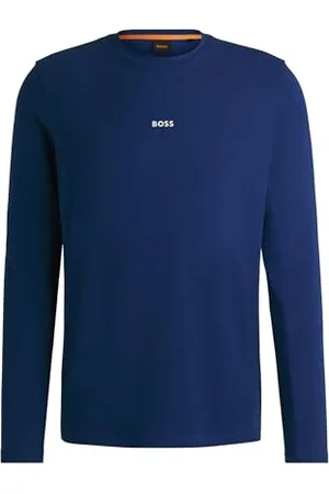 HUGO BOSS Męska koszulka TChark z kontrastowym logo z elastycznej bawełny, , XL