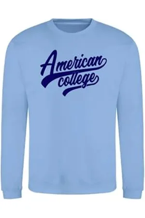 American College Bluza Sweter z nadrukiem Ciepłe ubrania Unisex Dzieci Chłopcy i Dziewczęta Casual Model ACSCRW1 Sky Blue 8ANS, , 8 lat