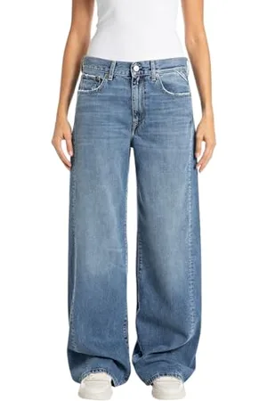 Replay Damskie dżinsy Wide Leg Amelye oryginalna kolekcja, , 27W / 30L