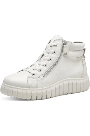 Tamaris Damskie buty sznurowane Comfort z podszewką Duo-Tex i Extra Grip, modne kozaki, białe (Offwhite), rozmiar 37 EU, , 37 EU