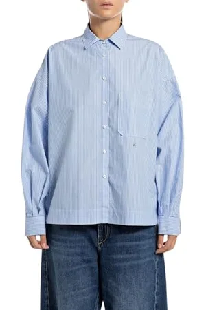 Replay Damska bluzka w paski Comfort Fit, , M