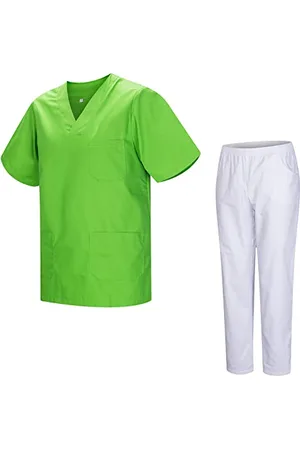 MISEMIYA Mundur sanitarny Unisex medyczne mundury sanitarne z ekranem Biały 817-8312-BIAŁY, , M