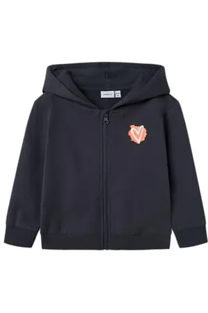 NAME IT Dziewczęca Nmfnonna Nreg Sweat Card Wh Bru bluza z kapturem, , 110